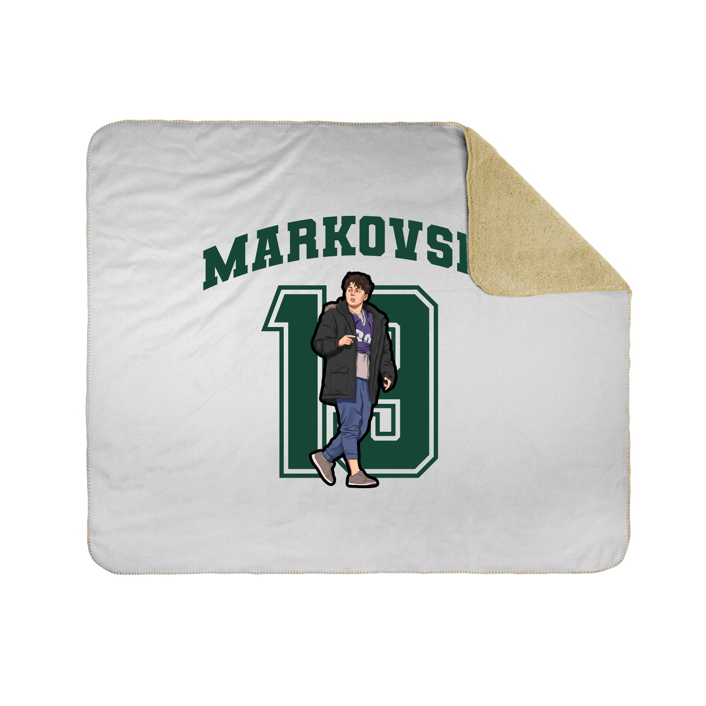 Throw Blanket — Number in White