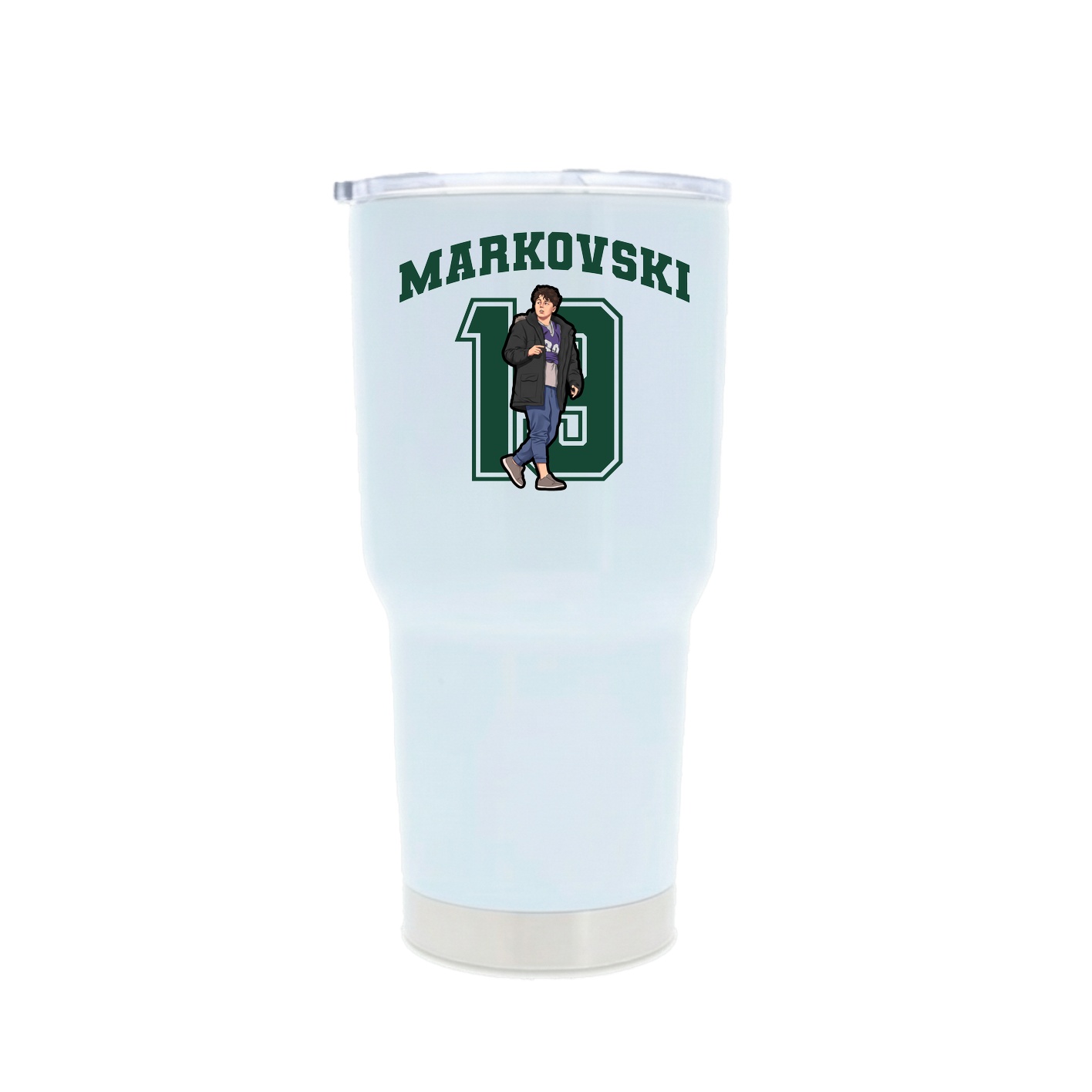 30oz Stainless Steel Tumbler — Number in White