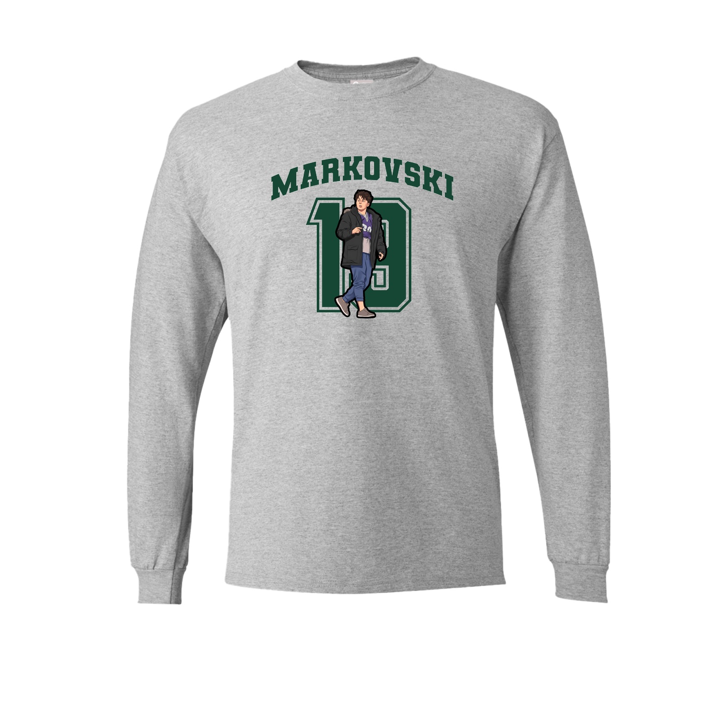 Long Sleeve Tee — Number in Grey