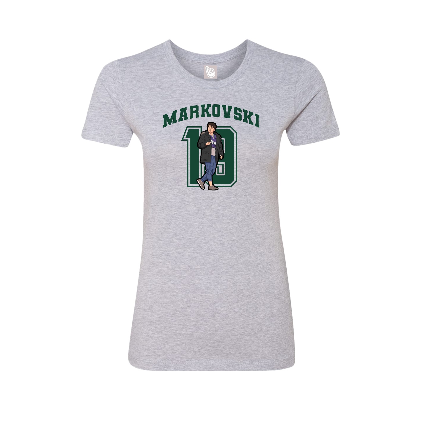 Fitted Women's Tee — Number in Grey