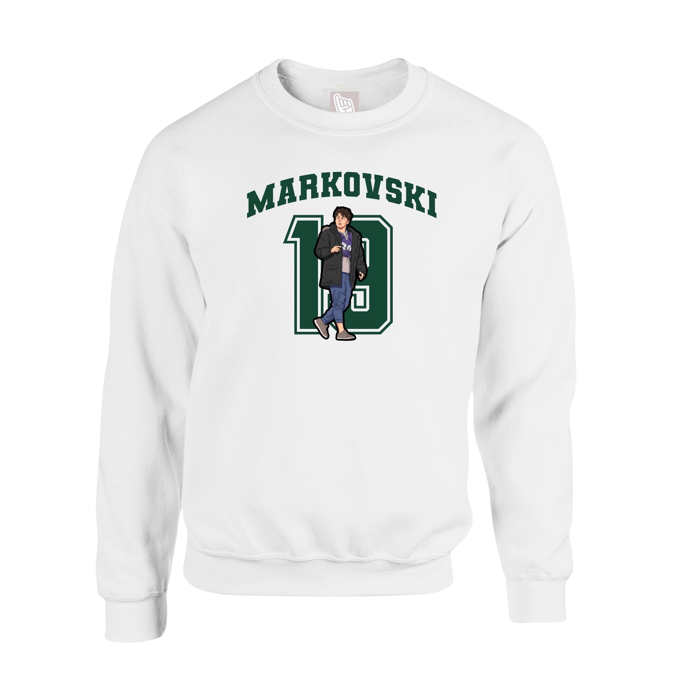 Fleece Crew — Number in White