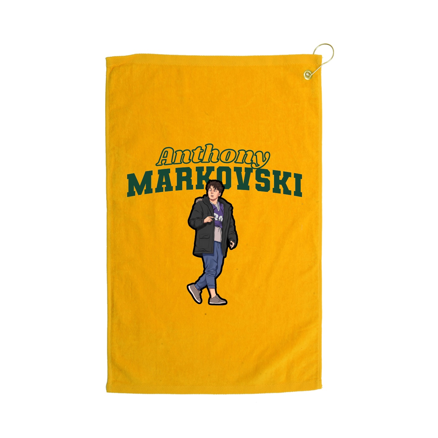 Golf Towel — Name Arch in Gold