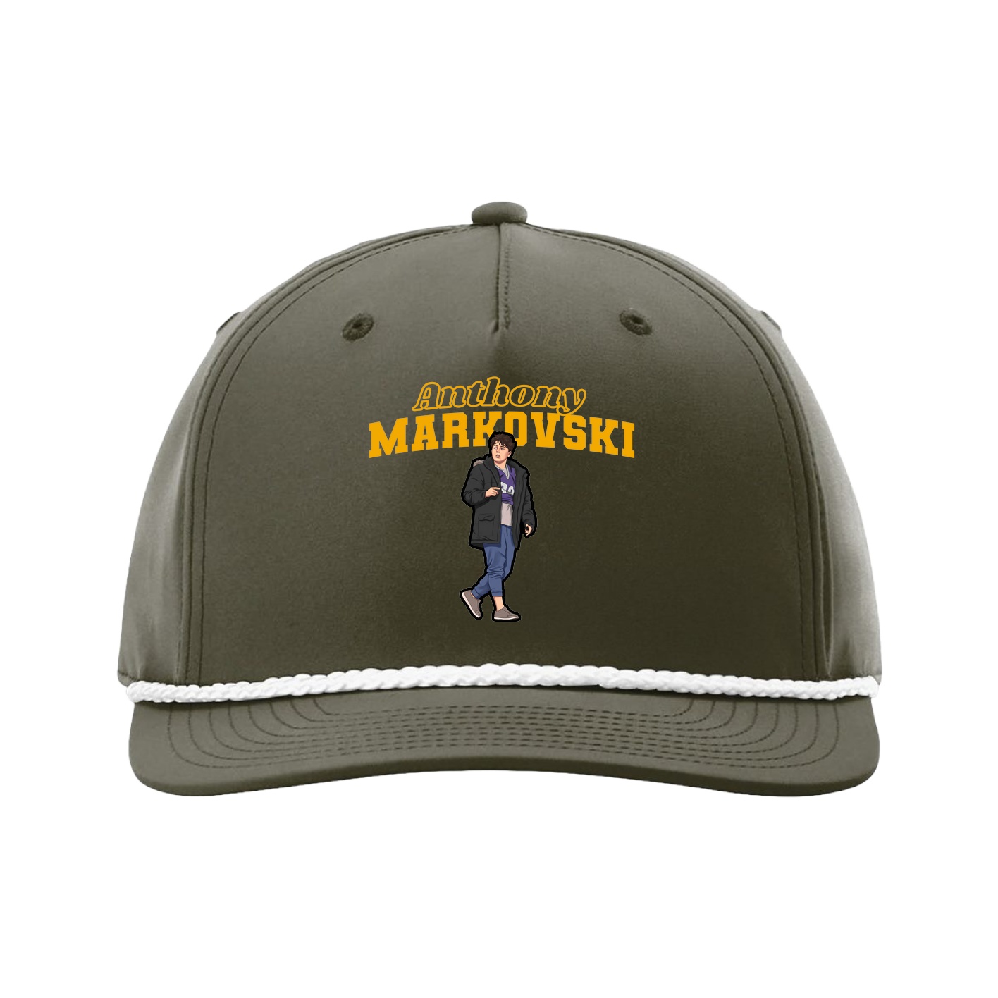 Five-Panel Classic Rope Cap — Name Arch in Green
