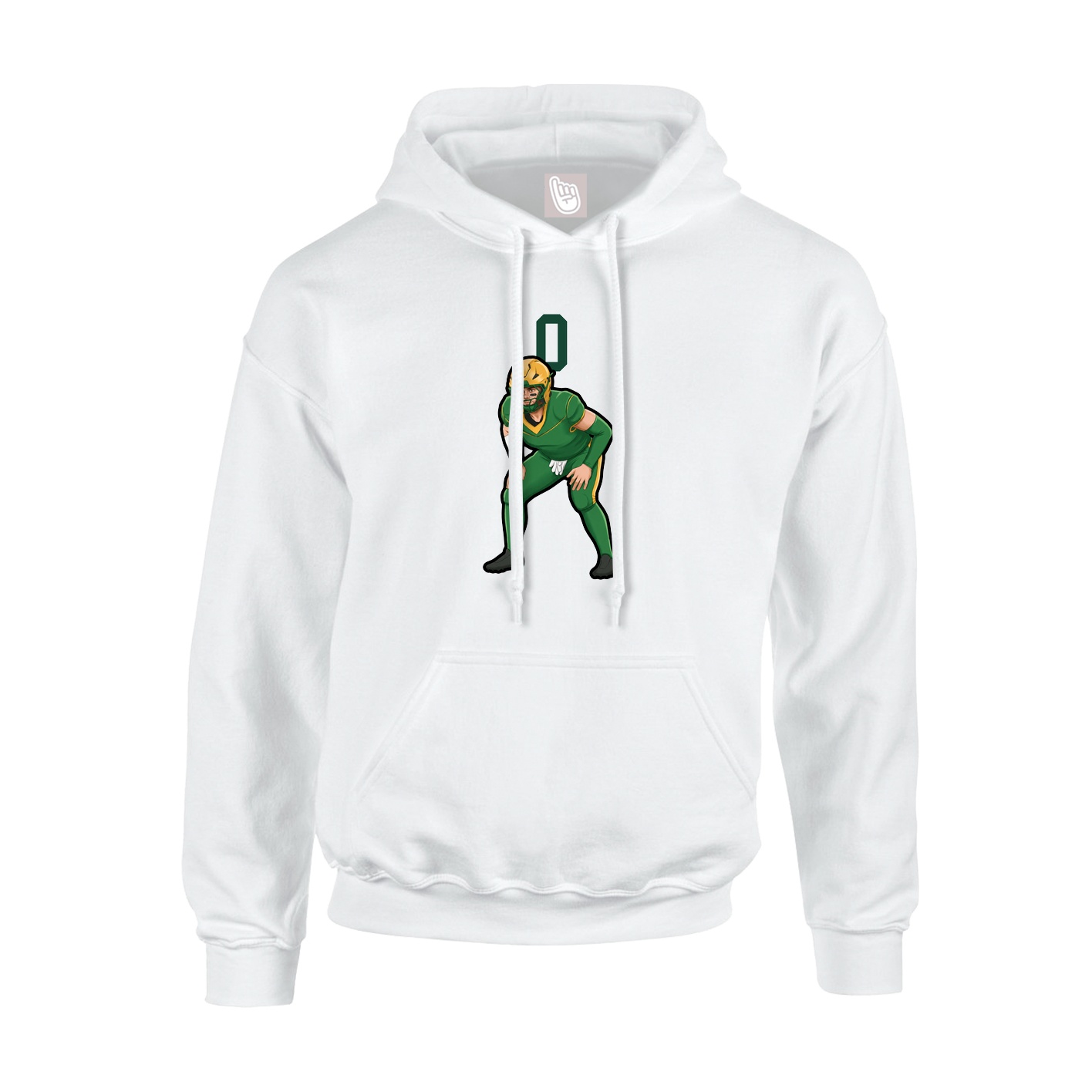 Youth Hoodie — Number Top in White