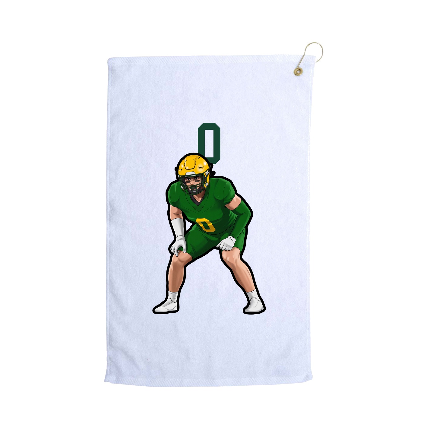 Golf Towel — Number Top in White
