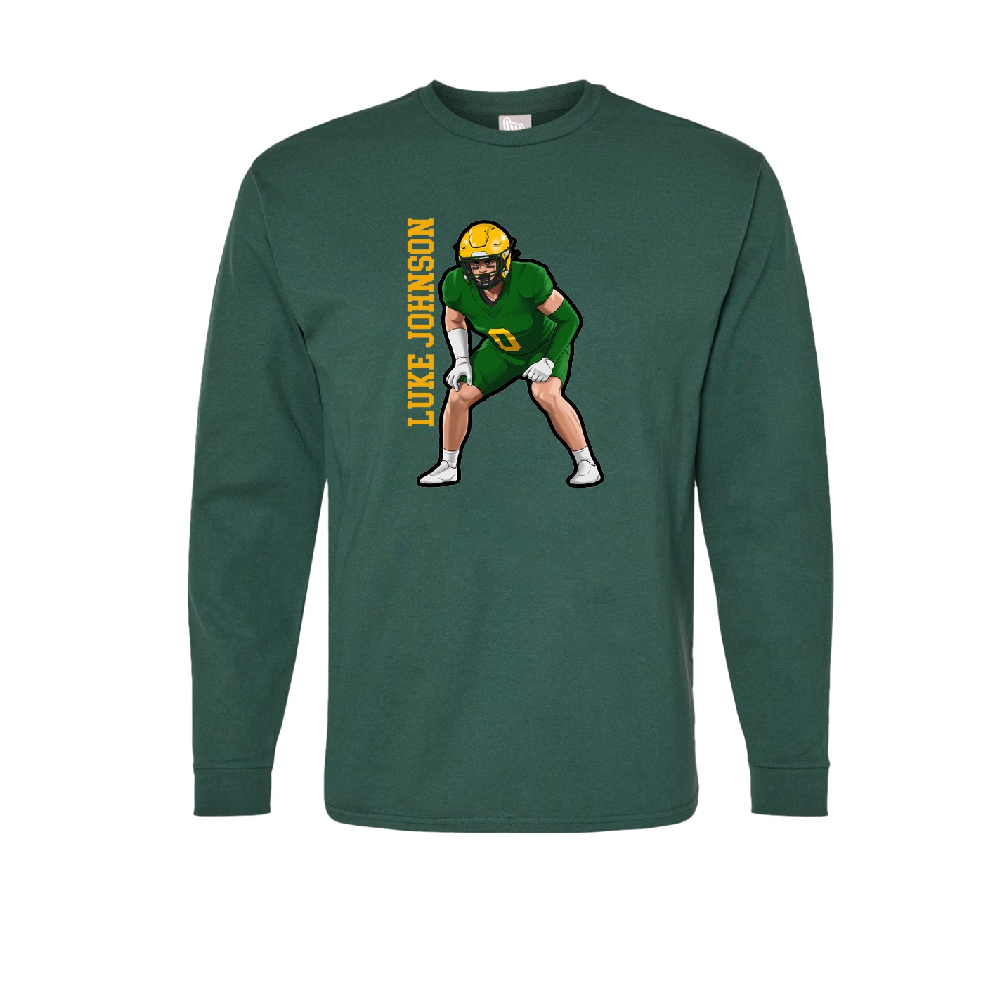 Long Sleeve Tee — Name Vertical in Green