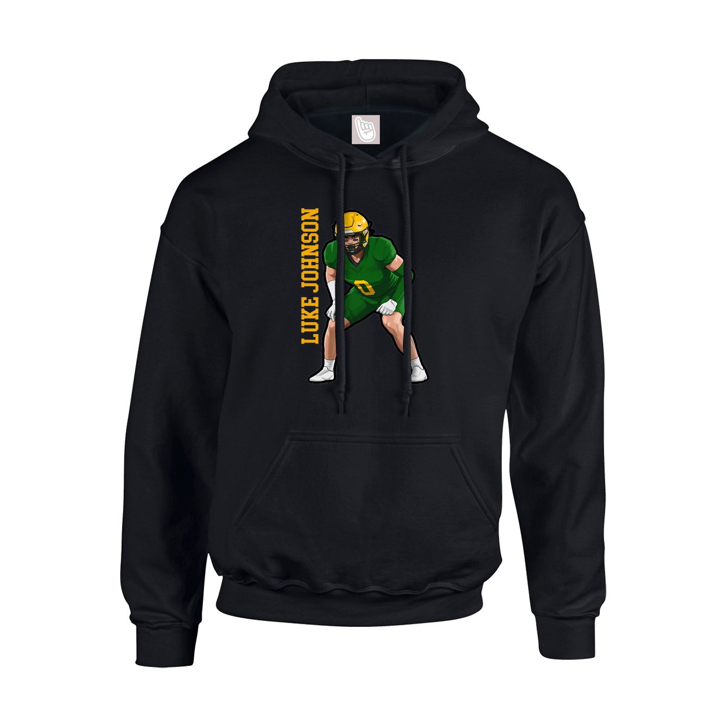 Youth Hoodie — Name Vertical in Black