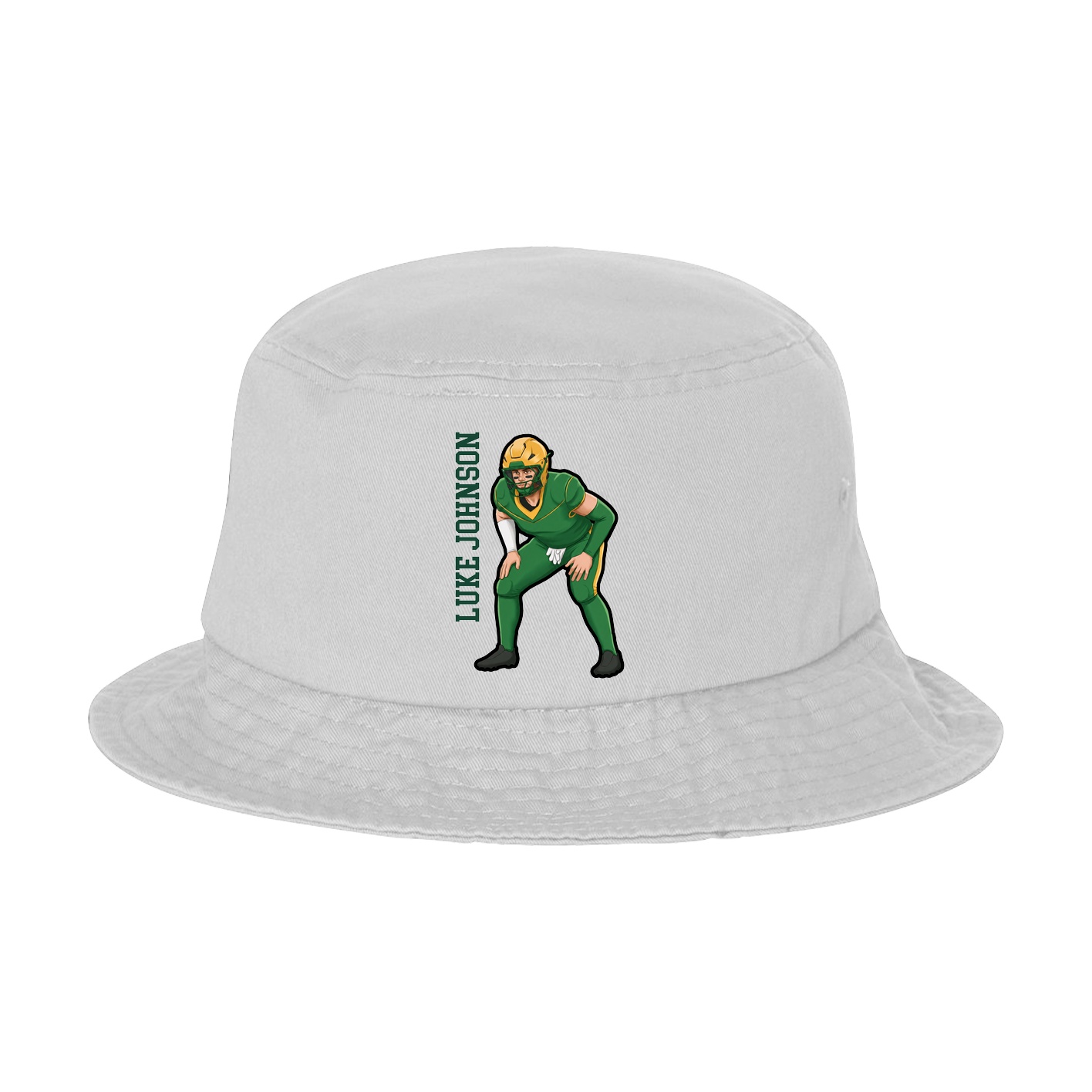 Bucket Cap — Name Vertical in White
