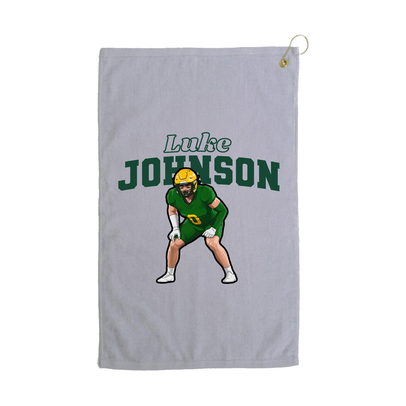 Golf Towel — Name Arch in Grey