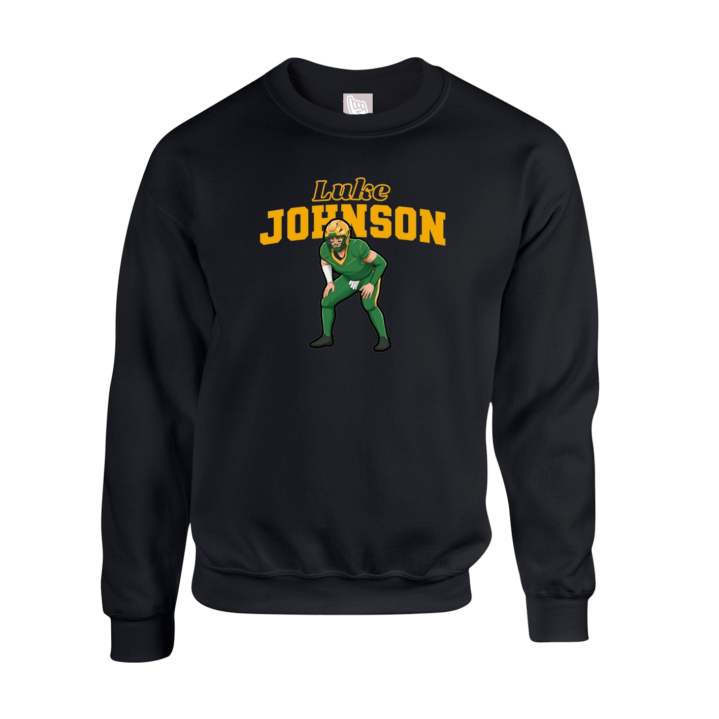 Fleece Crew — Name Arch in Black