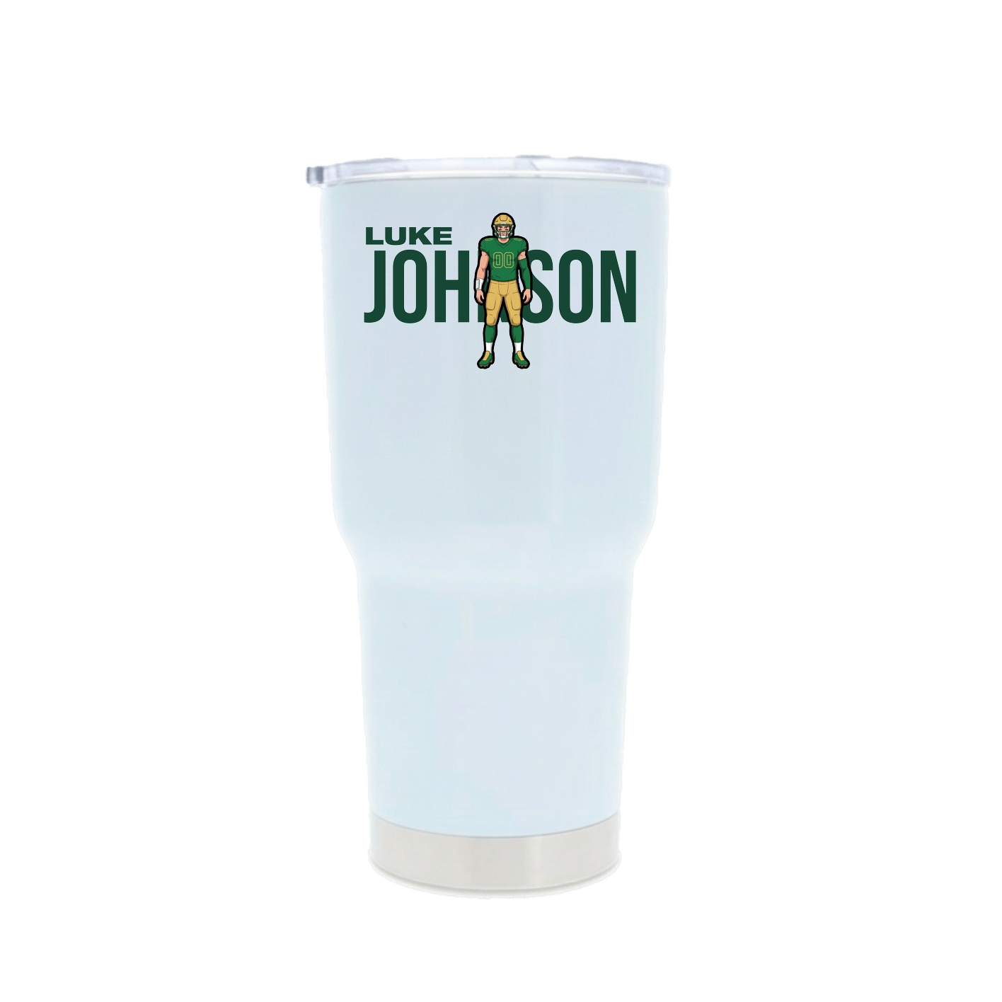 30oz Stainless Steel Tumbler — Player Name in White