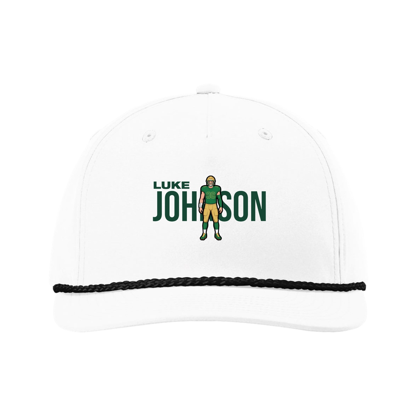 Five-Panel Classic Rope Cap — Player Name in White