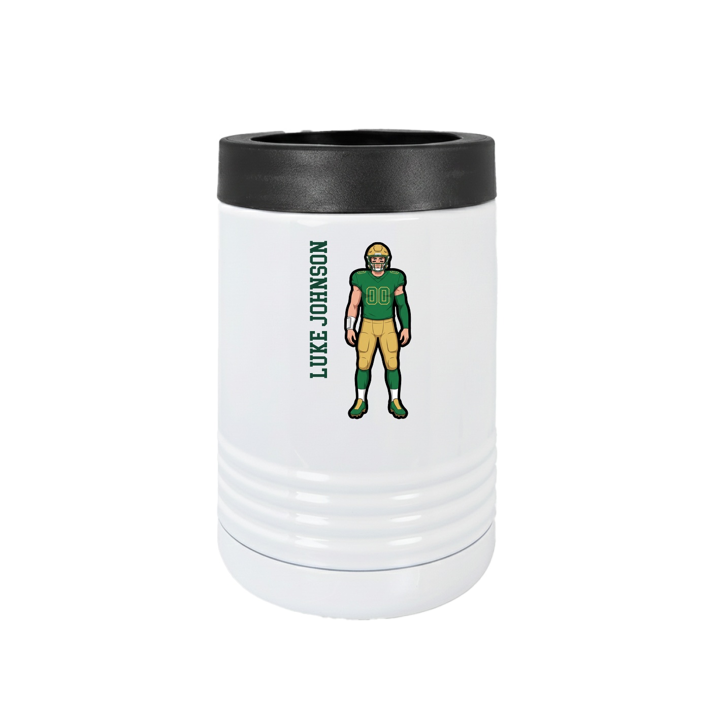 Beverage Holder — Name Vertical in White