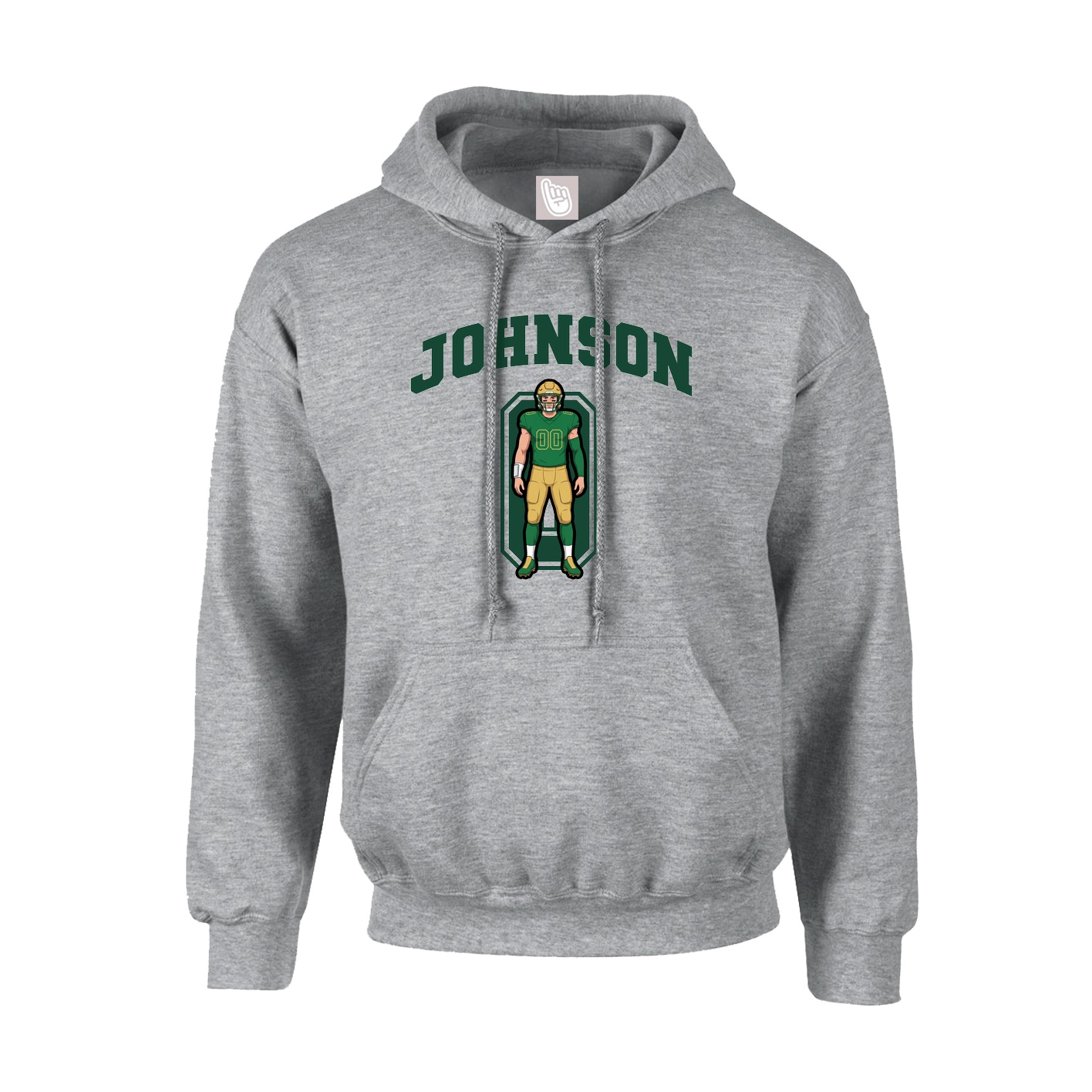 Youth Hoodie — Number in Grey
