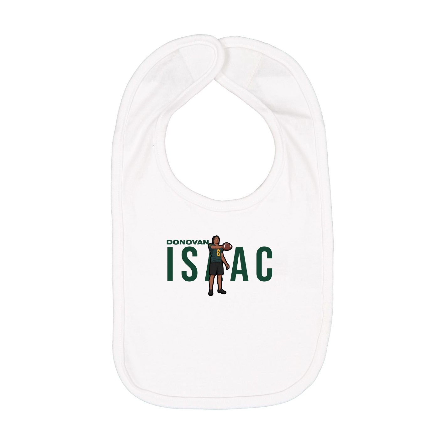 Infant Bib — Player Name in White