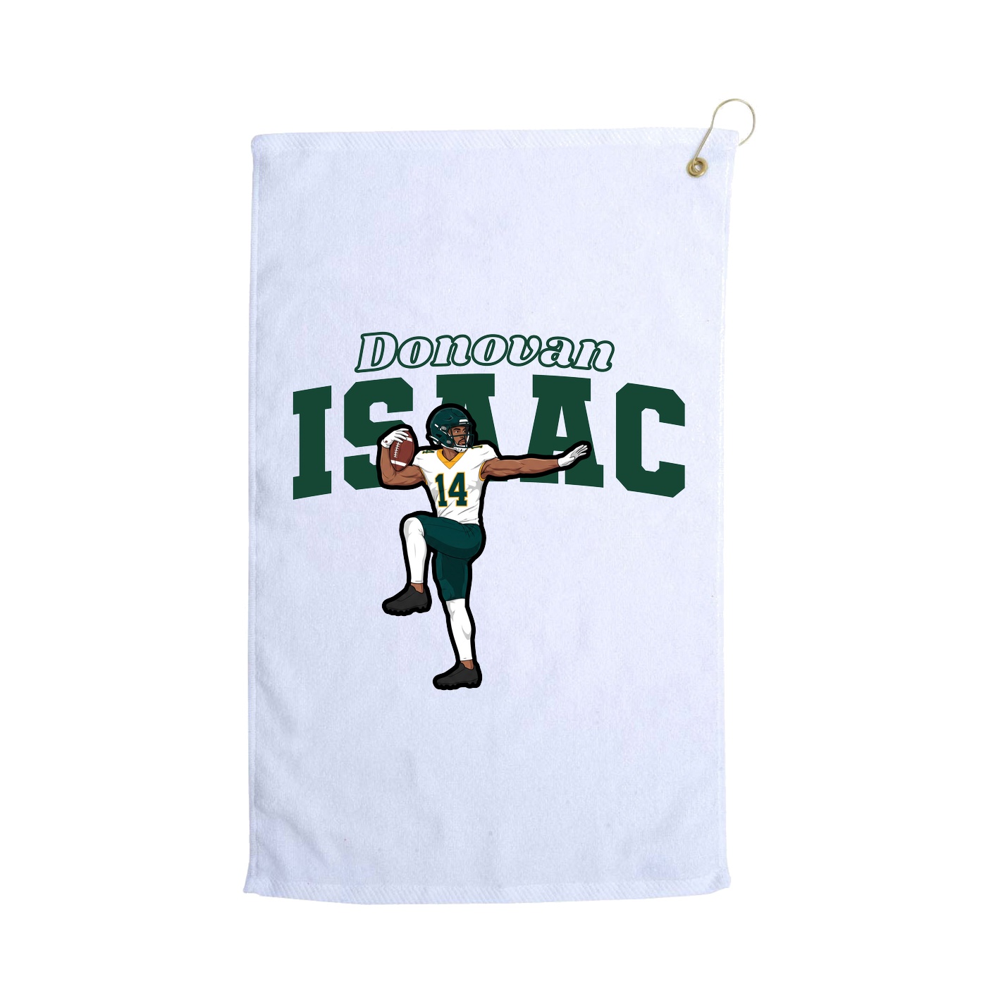 Golf Towel — Name Arch in White