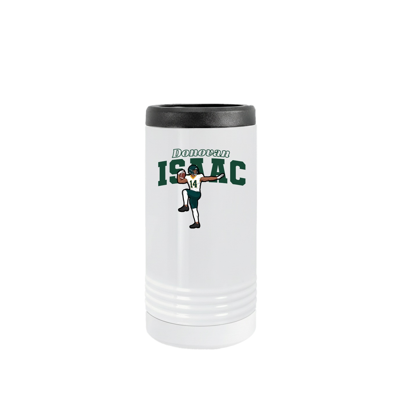 Slim Beverage Holder — Name Arch in White