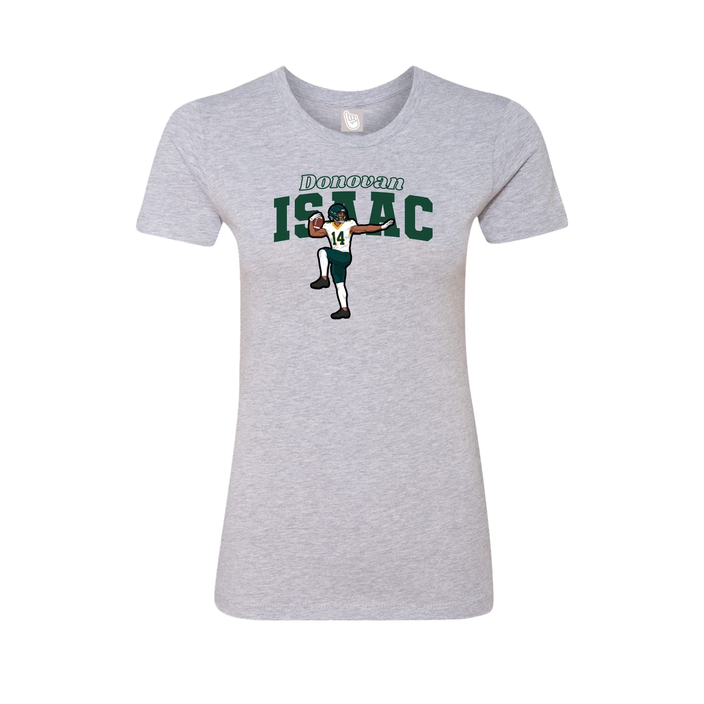 Fitted Women's Tee — Name Arch in Grey