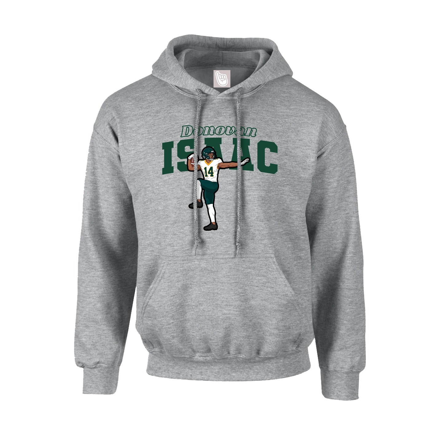 Youth Hoodie — Name Arch in Grey