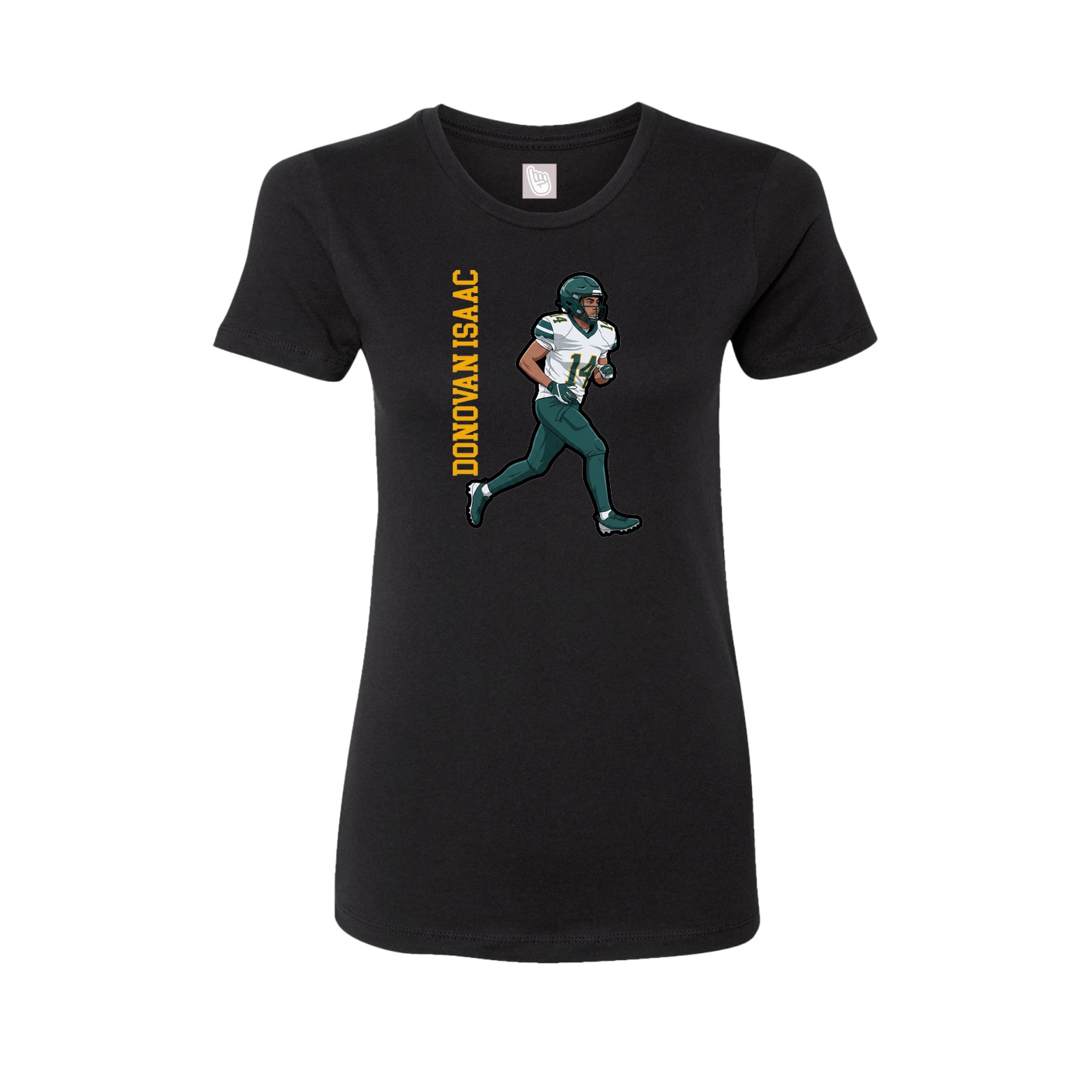 Fitted Women's Tee — Name Vertical in Black