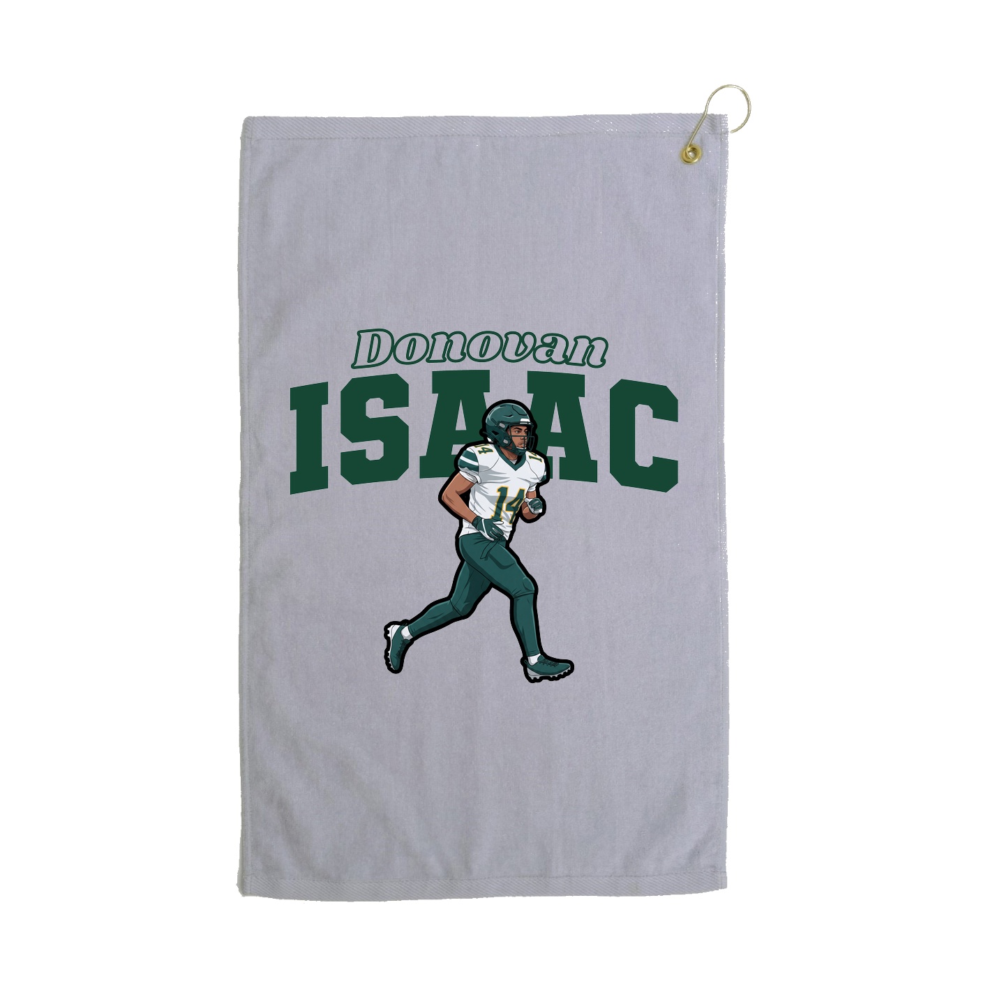 Golf Towel — Name Arch in Grey