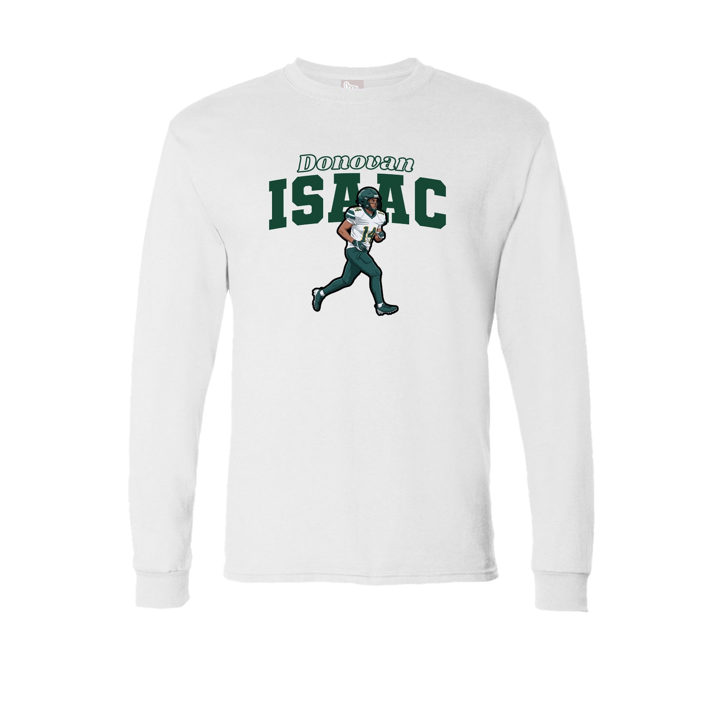 Long Sleeve Tee — Name Arch in White