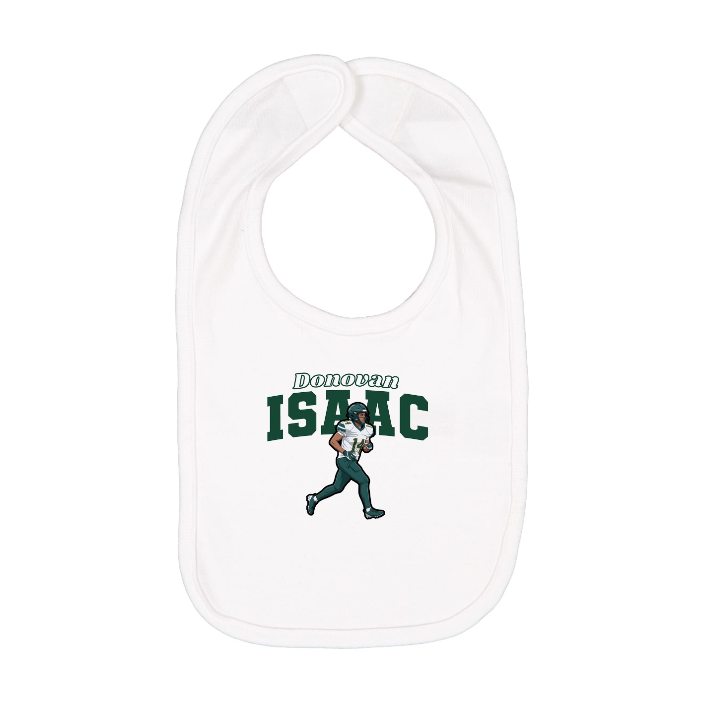 Infant Bib — Name Arch in White