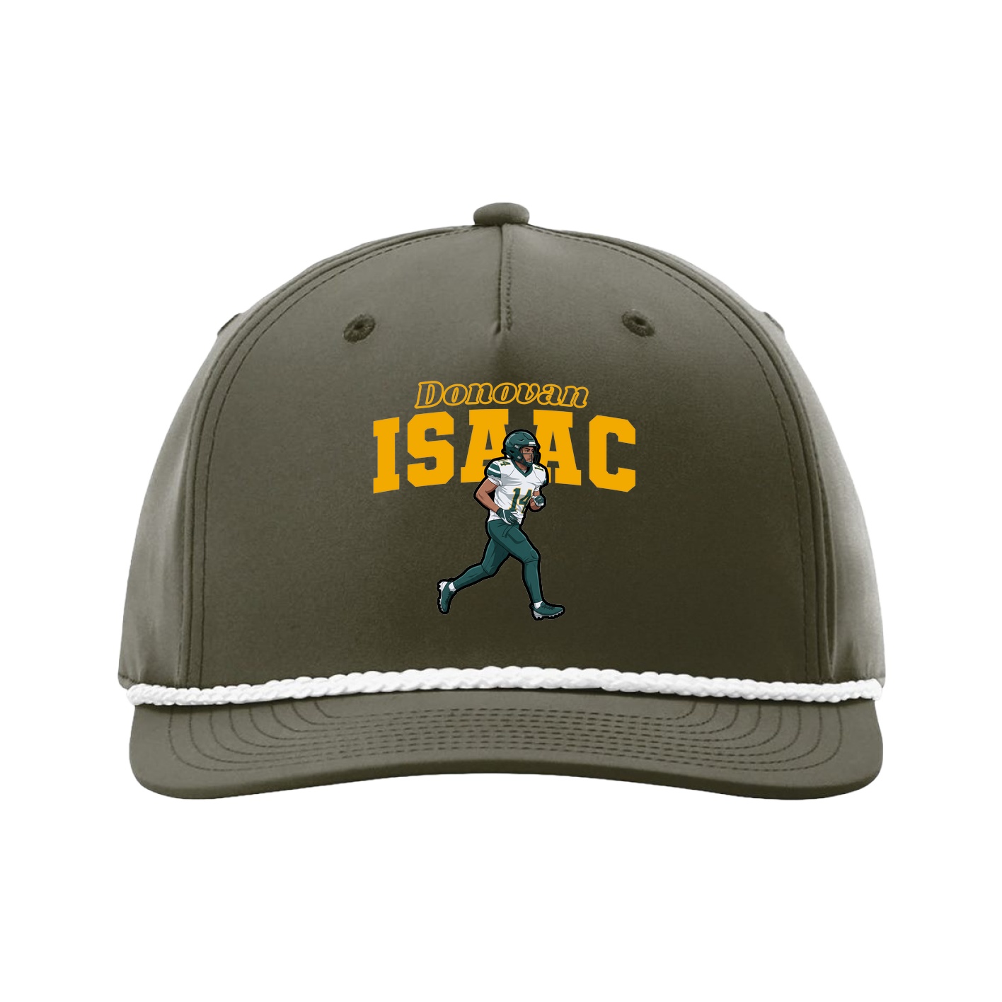 Five-Panel Classic Rope Cap — Name Arch in Green
