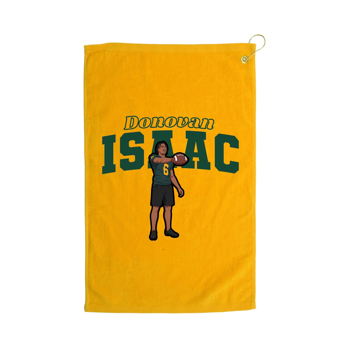 Golf Towel — Name Arch in Gold