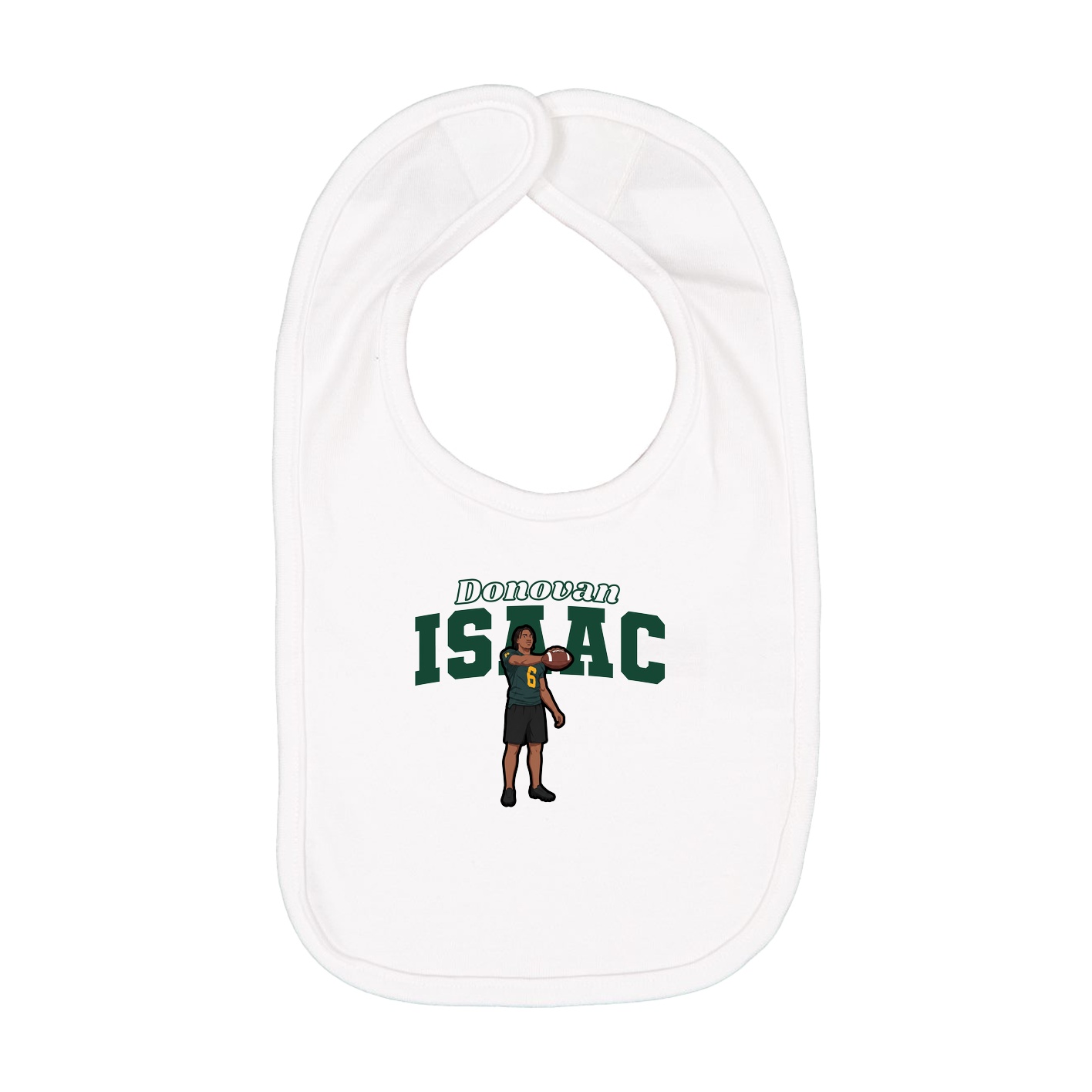 Infant Bib — Name Arch in White