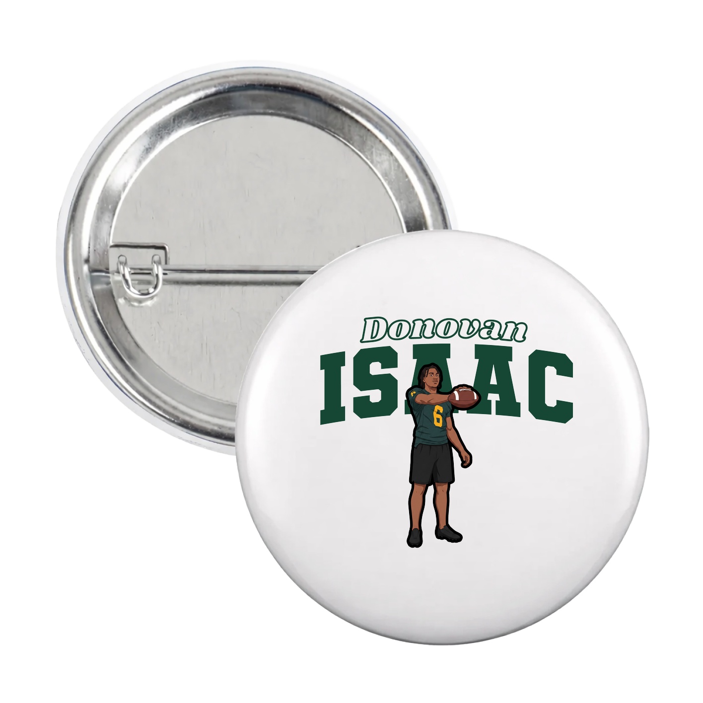 Game Day Button — Name Arch in White