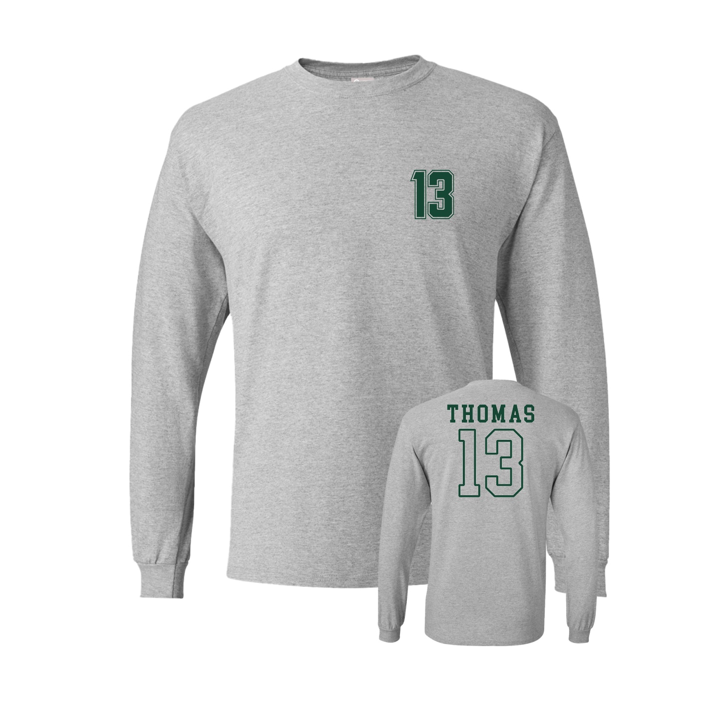Long Sleeve Tee — Chest Back in Grey
