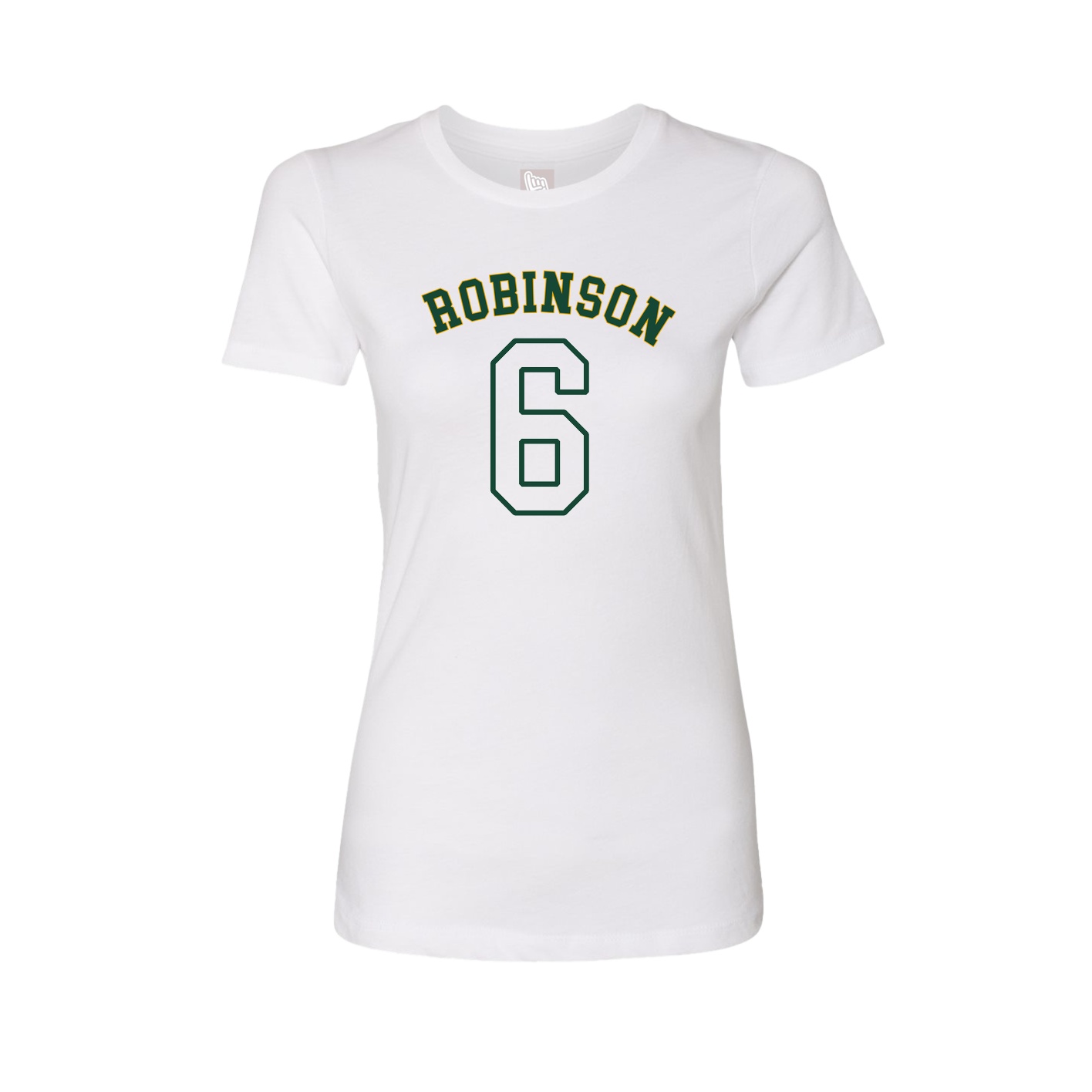 Fitted Women's Tee — Shirsey Arch in White