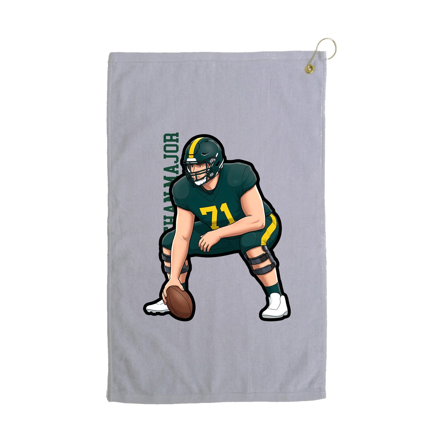 Golf Towel — Name Vertical in Grey