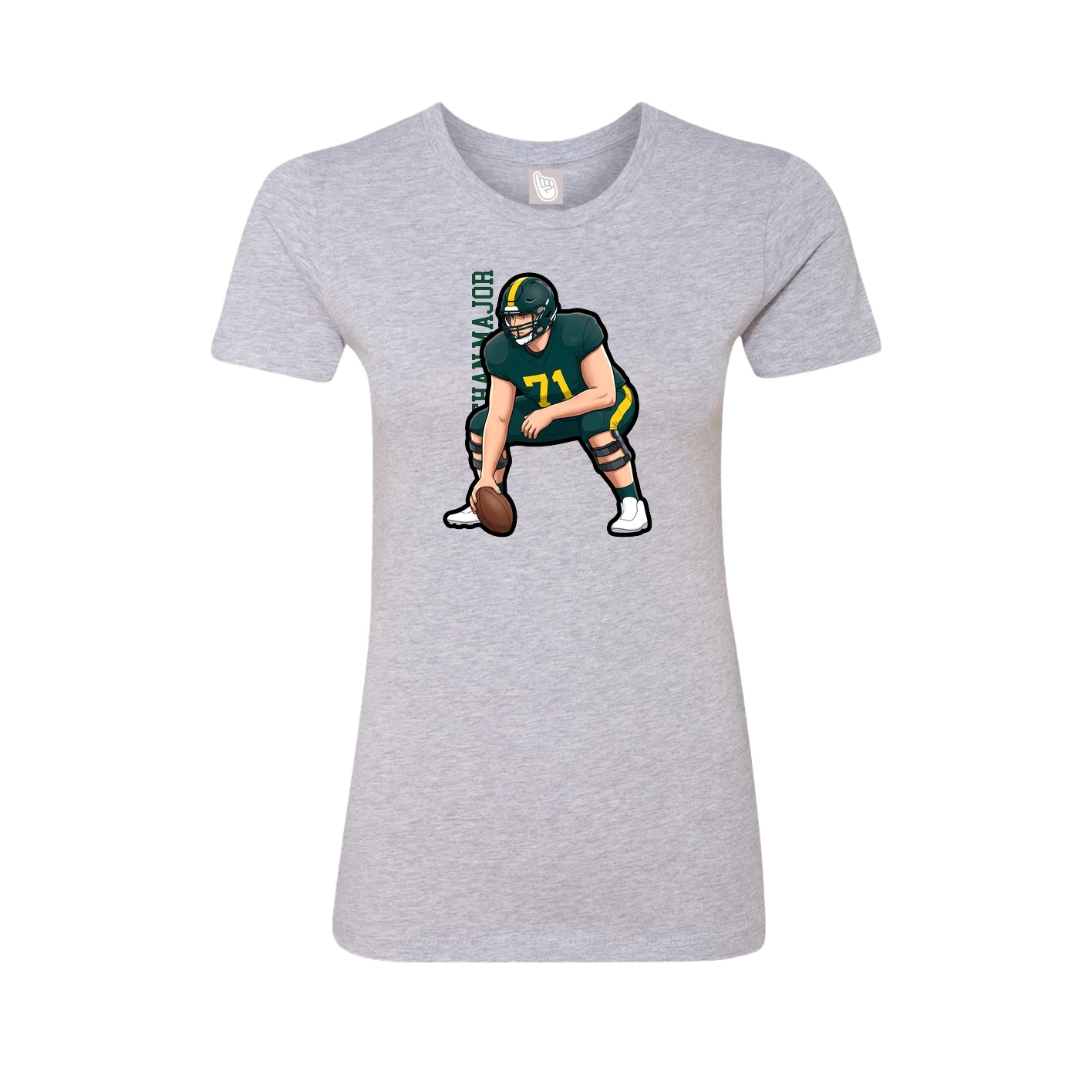 Fitted Women's Tee — Name Vertical in Grey