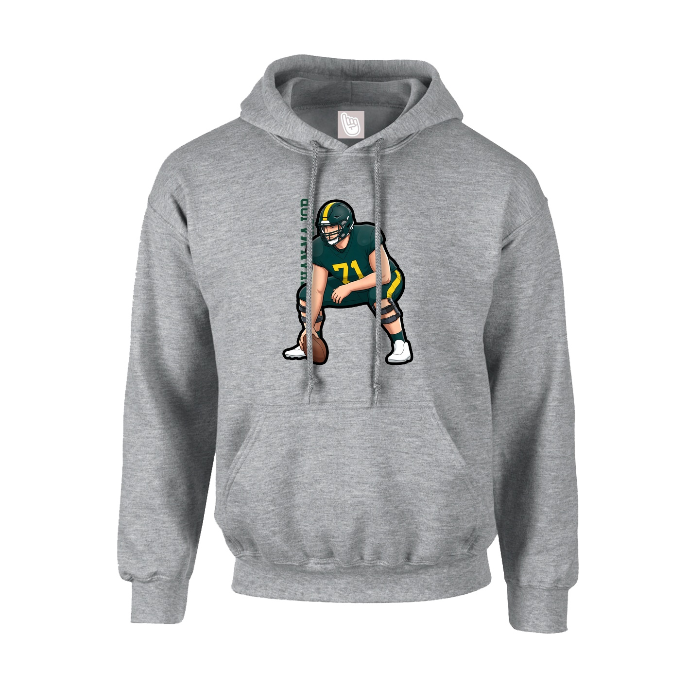 Youth Hoodie — Name Vertical in Grey