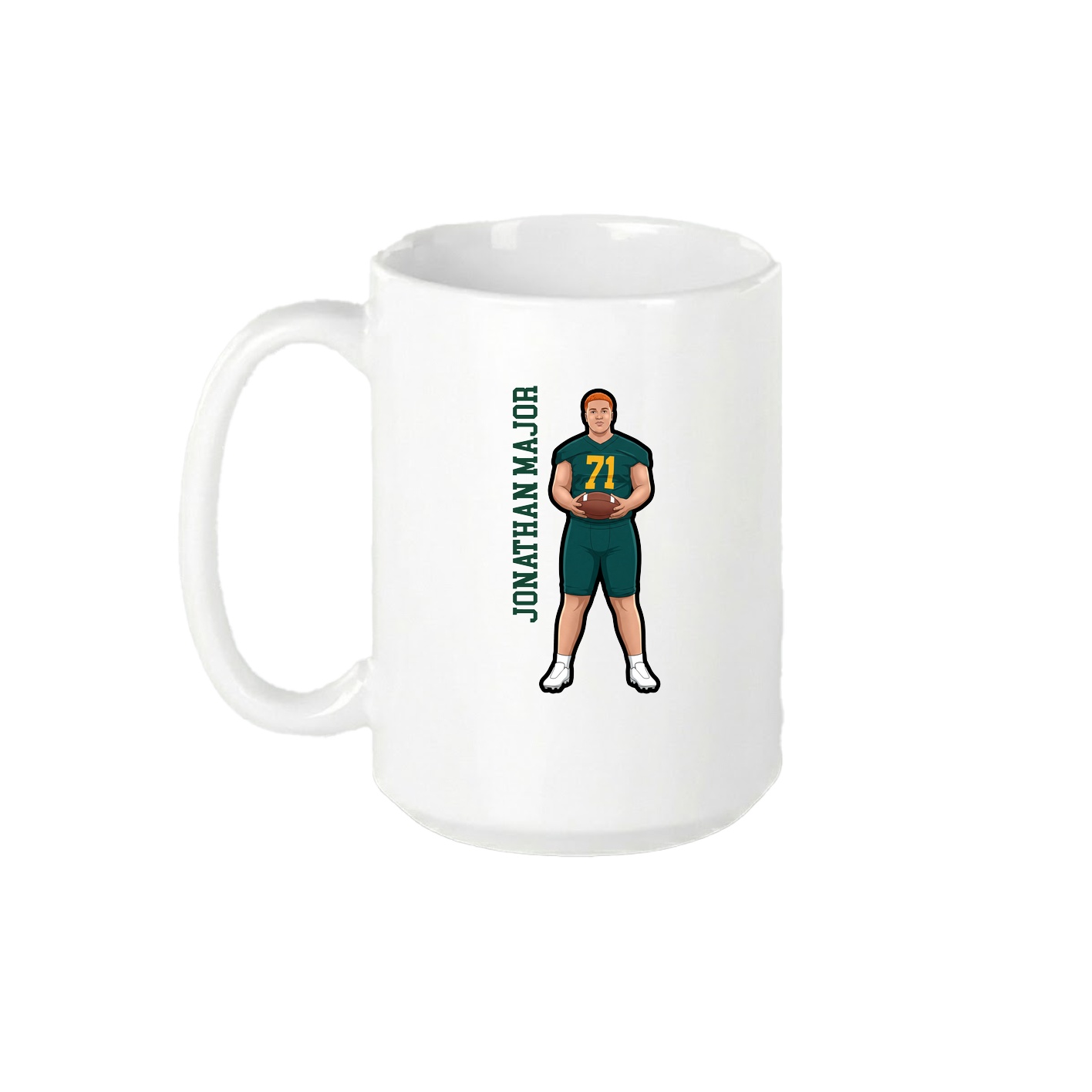 15oz Coffee Mug — Name Vertical in White