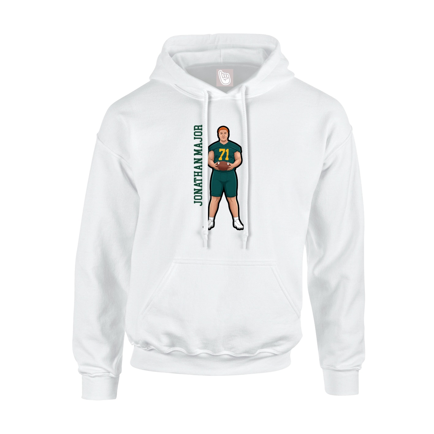 Youth Hoodie — Name Vertical in White