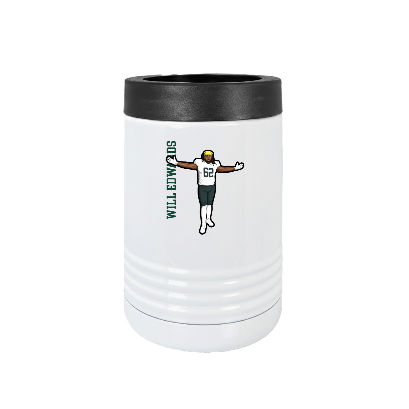 Beverage Holder — Name Vertical in White