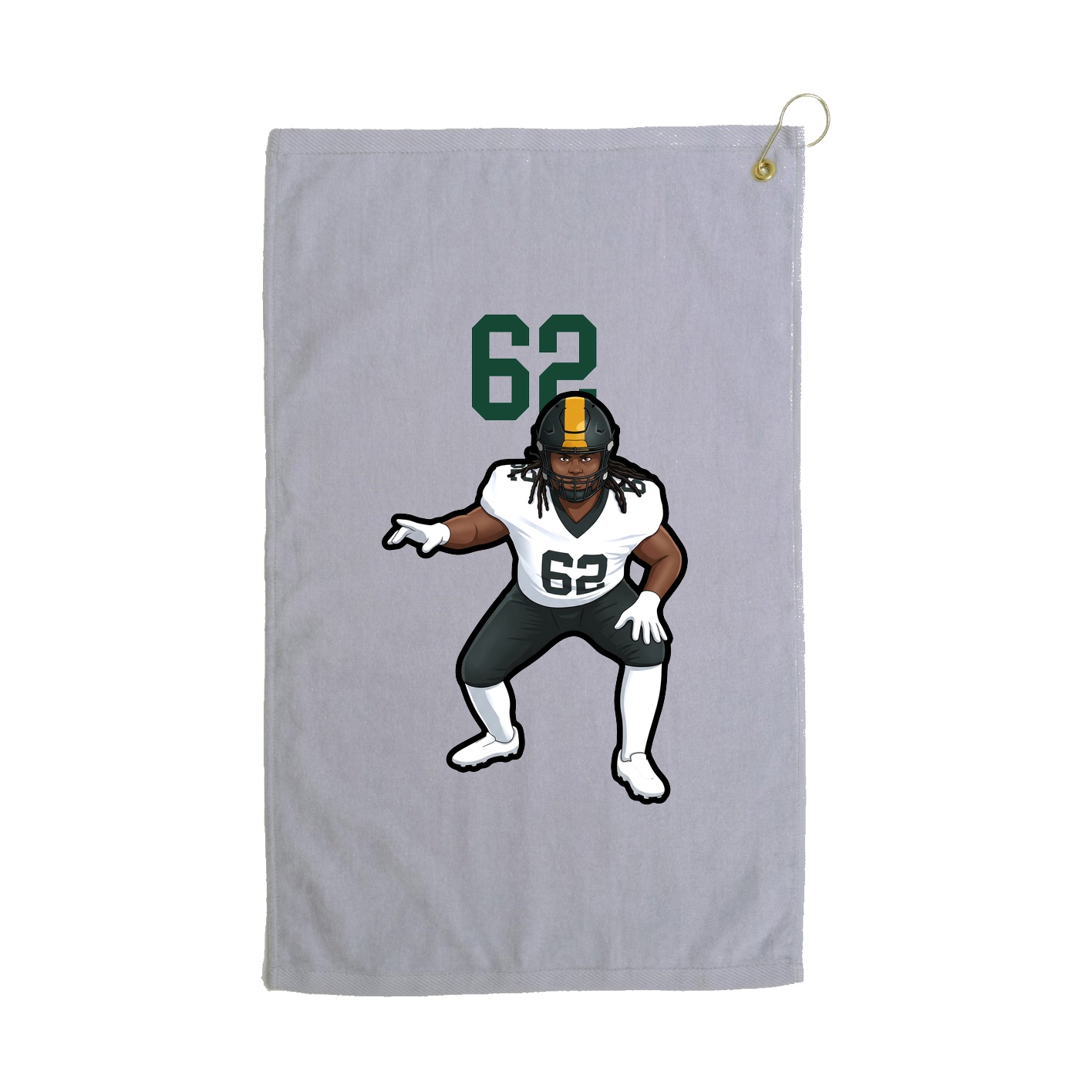 Golf Towel — Number Top in Grey
