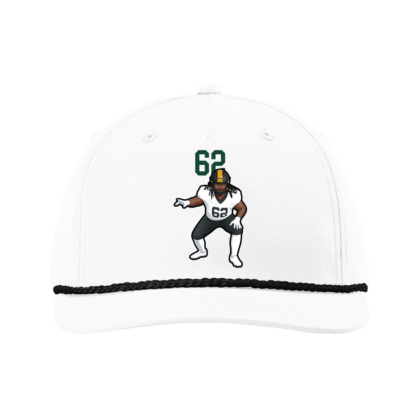 Five-Panel Classic Rope Cap — Number Top in White