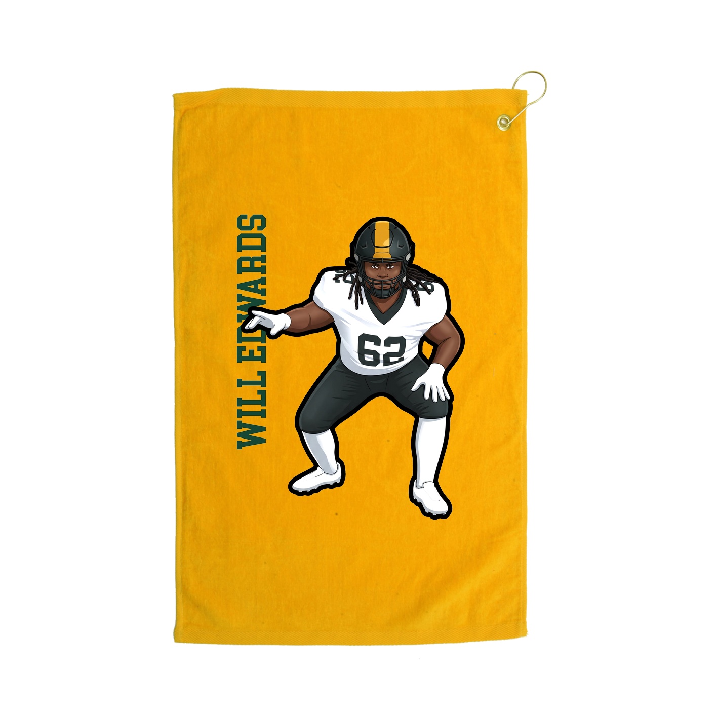 Golf Towel — Name Vertical in Gold