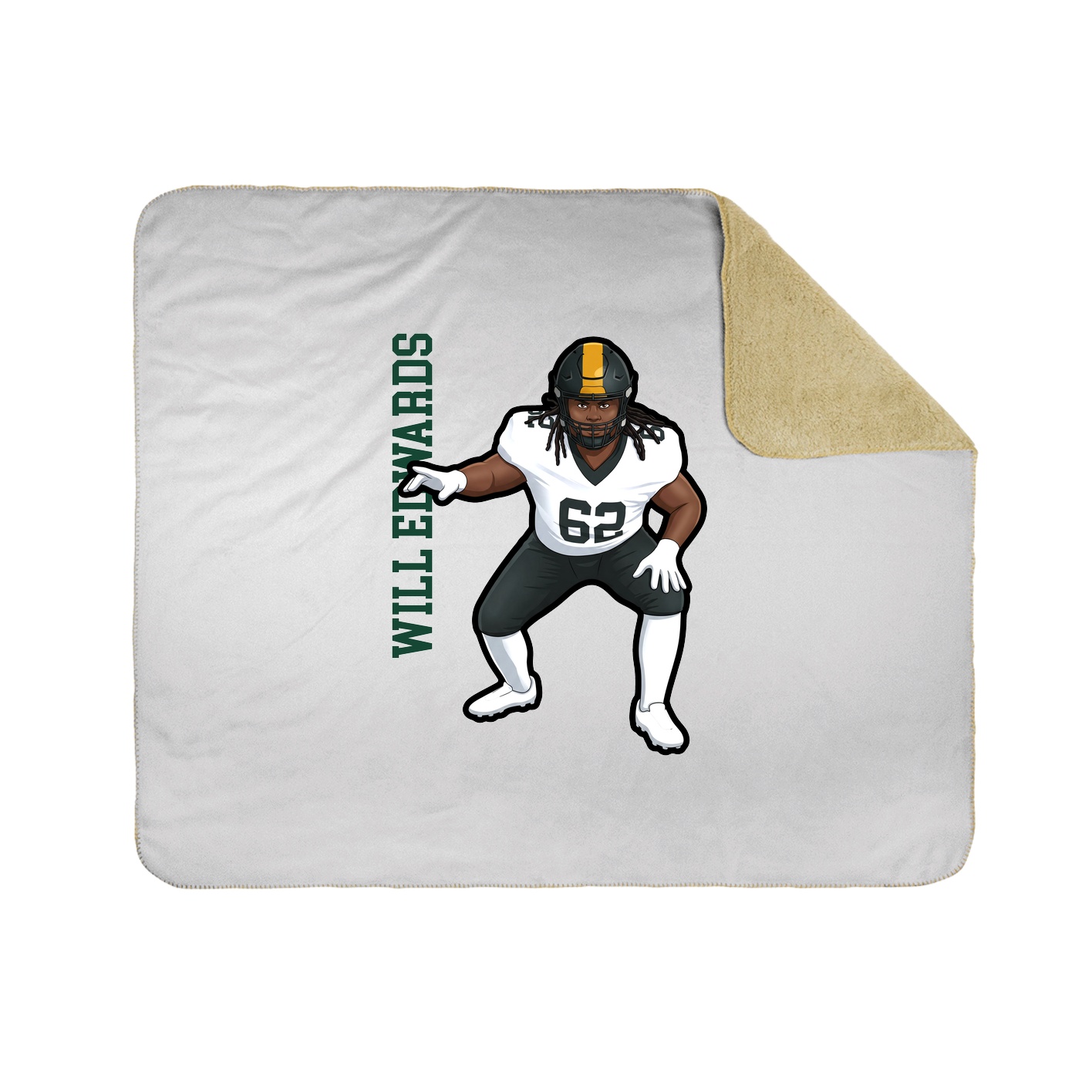 Throw Blanket — Name Vertical in White