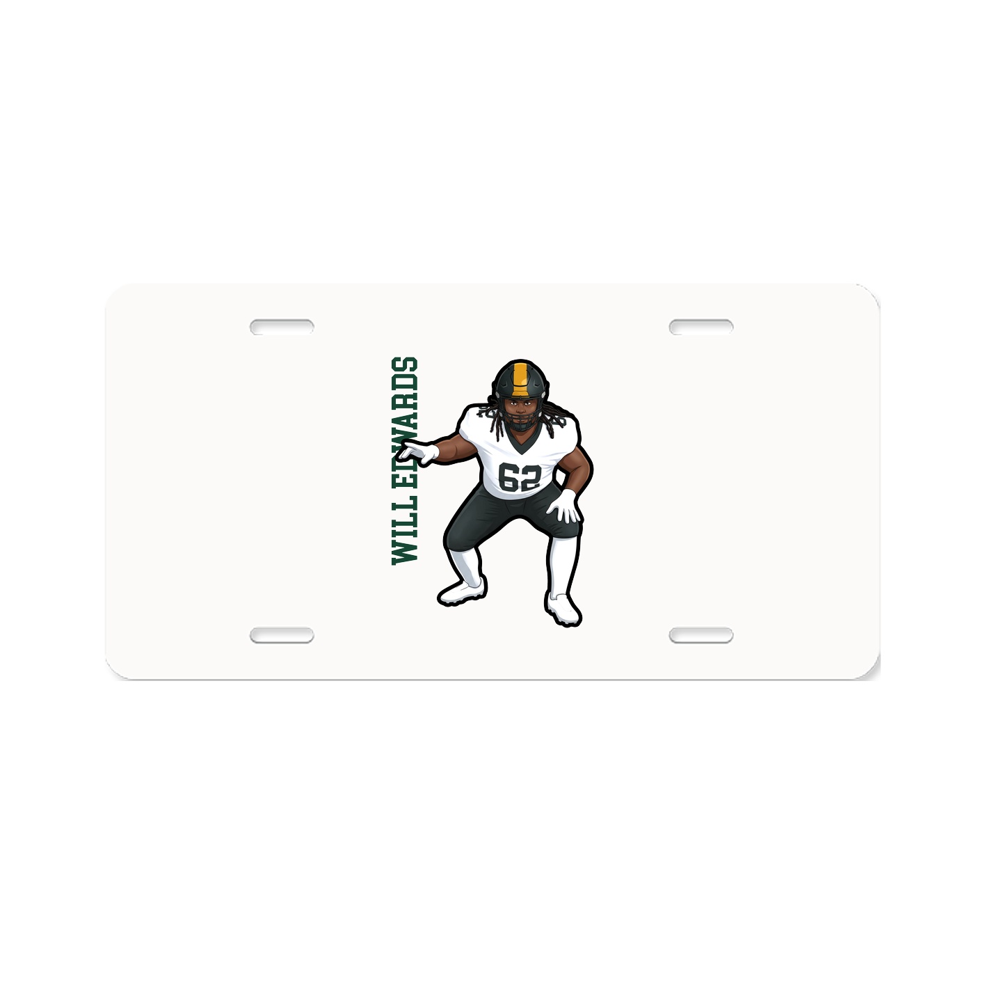License Plate — Name Vertical in Classic