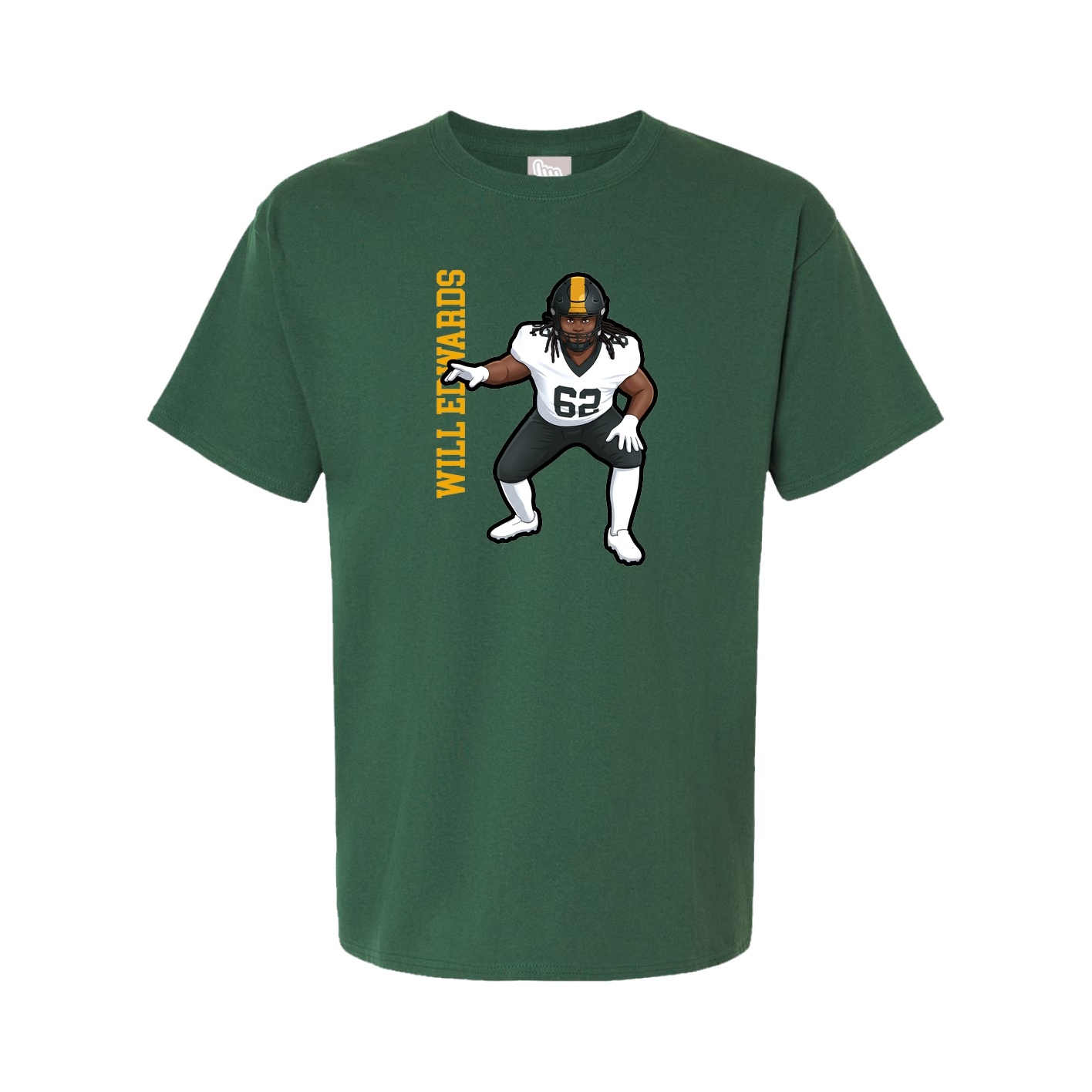 Youth Tee — Name Vertical in Green