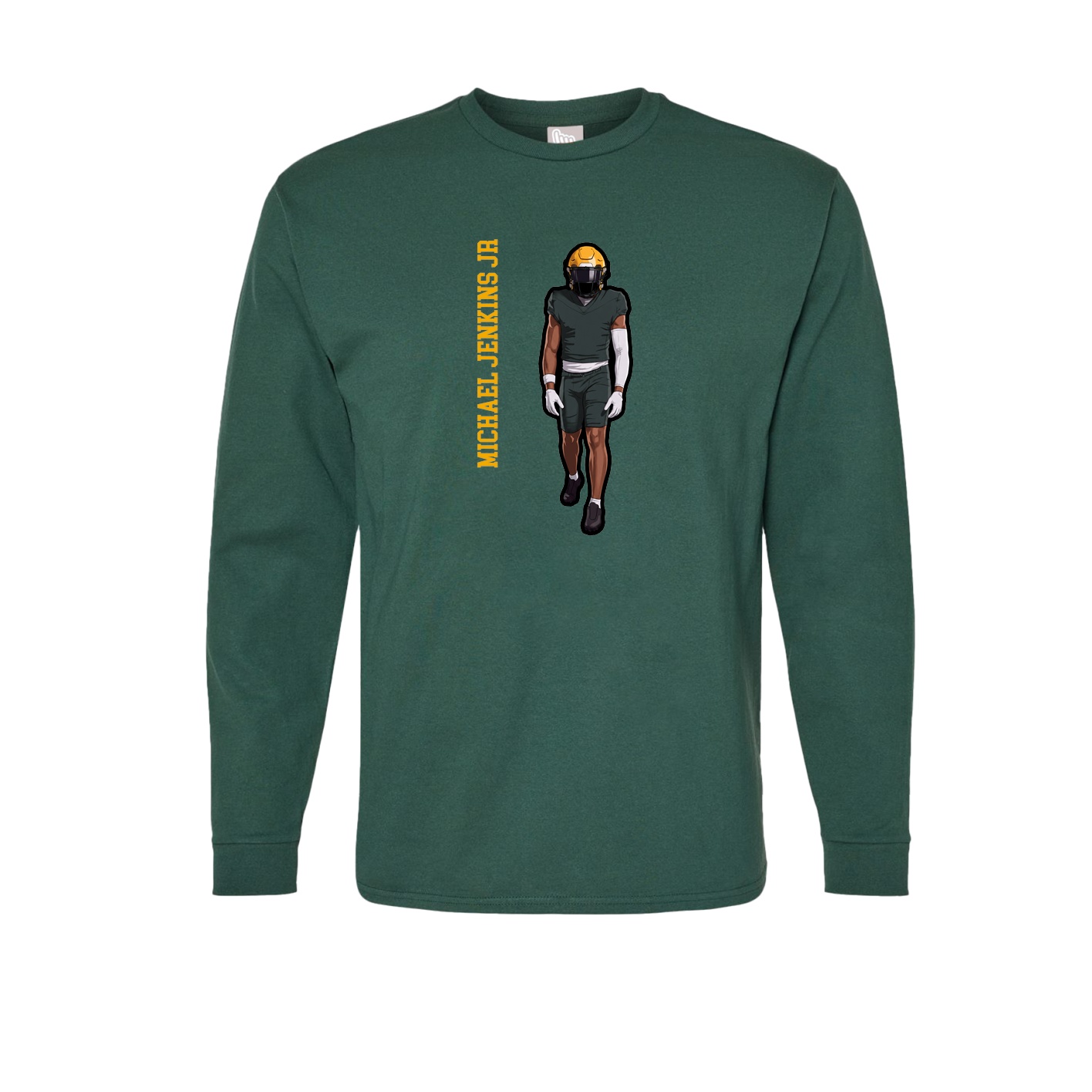 Long Sleeve Tee — Name Vertical in Green