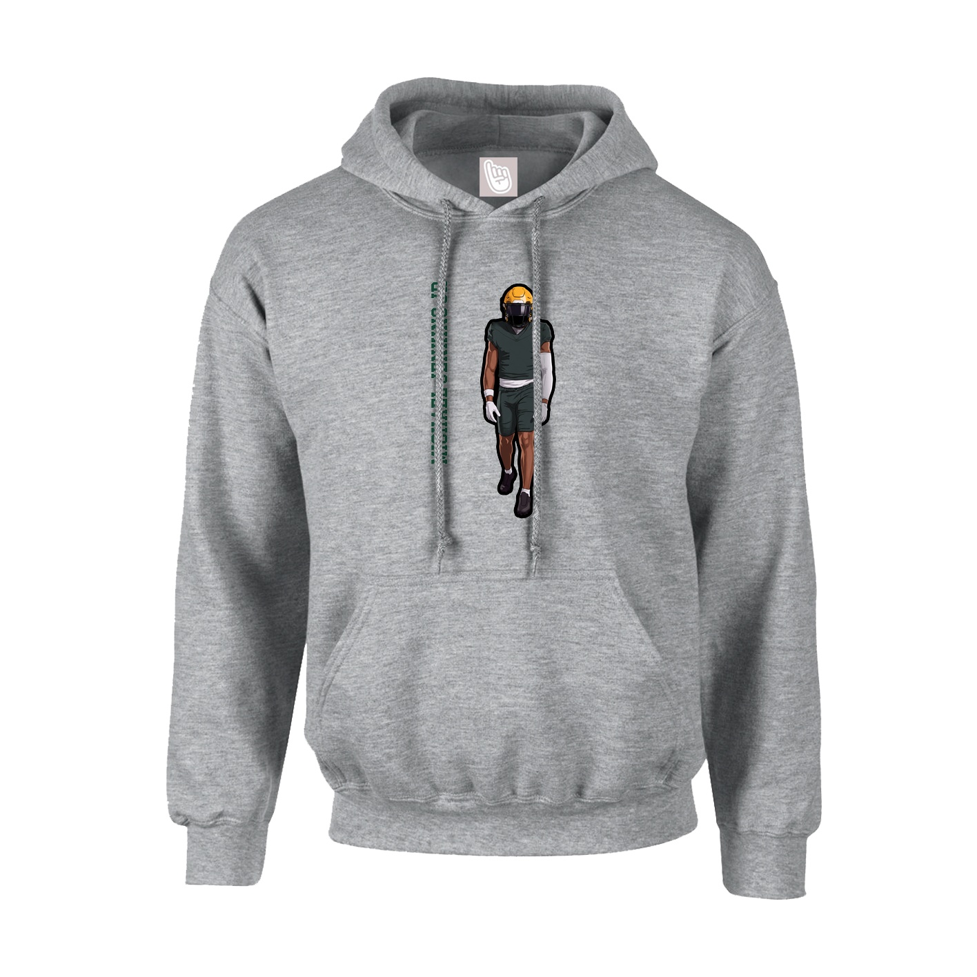 Hoodie — Name Vertical in Grey