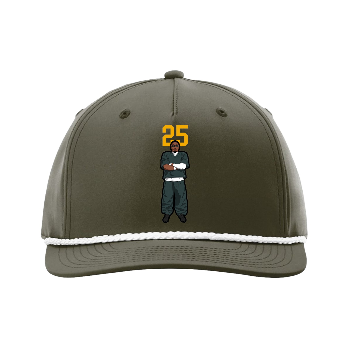 Five-Panel Classic Rope Cap — Number Top in Green
