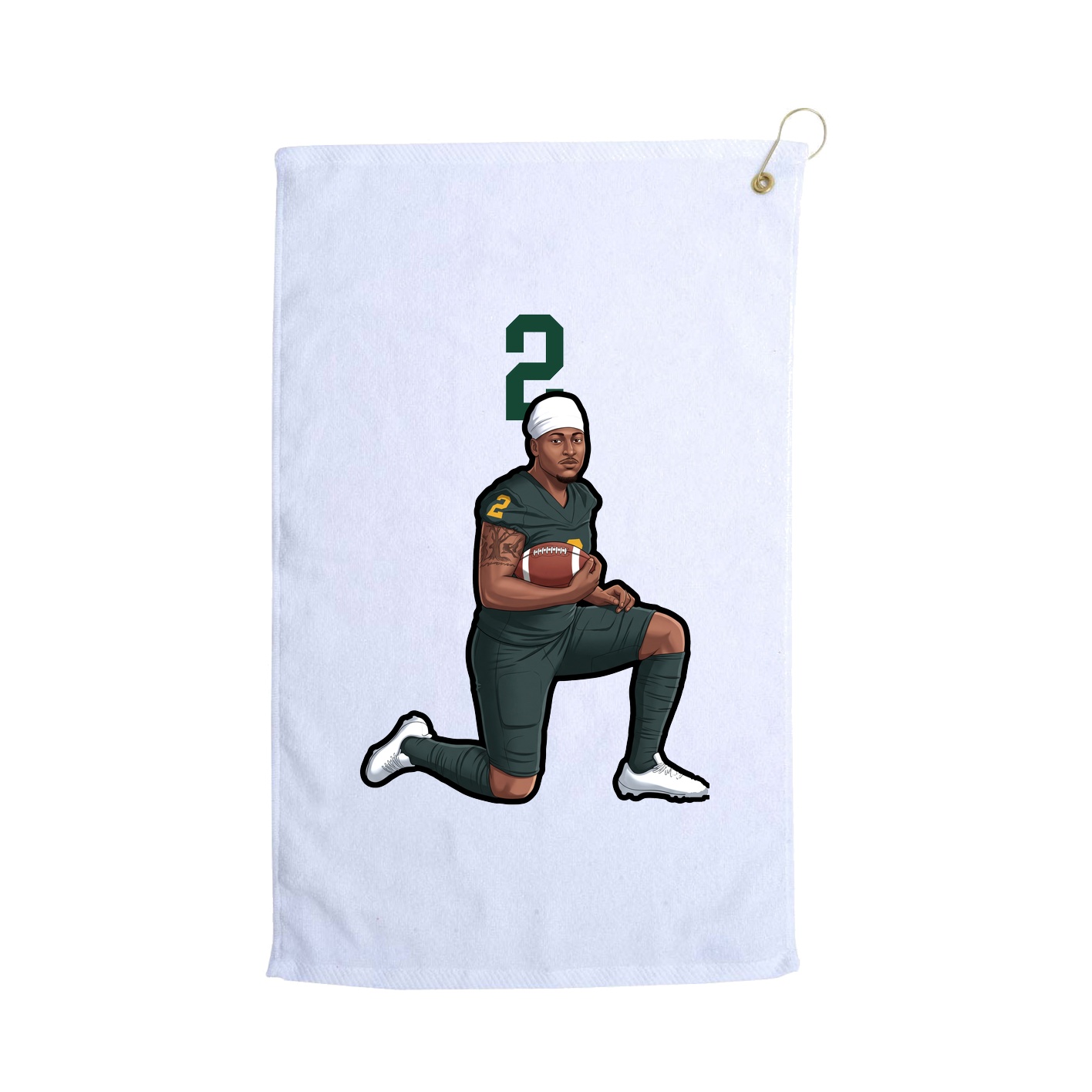 Golf Towel — Number Top in White