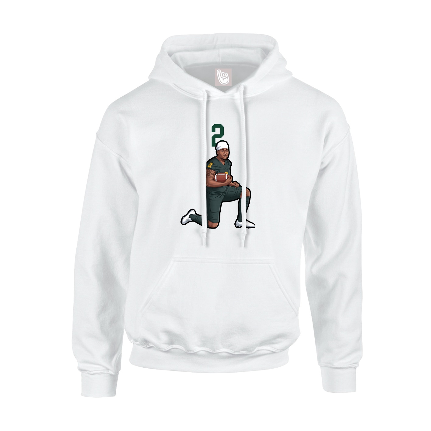 Youth Hoodie — Number Top in White